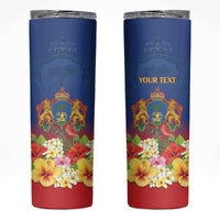 Second Empire of Haiti 1849-1859 Personalized Skinny Tumbler Tropical Hibiscus Flowers