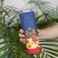 Second Empire of Haiti 1849-1859 Personalized Skinny Tumbler Tropical Hibiscus Flowers