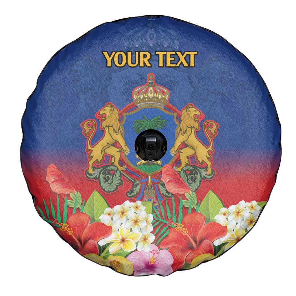 Second Empire of Haiti 1849-1859 Personalized Spare Tire Cover Tropical Hibiscus Flowers