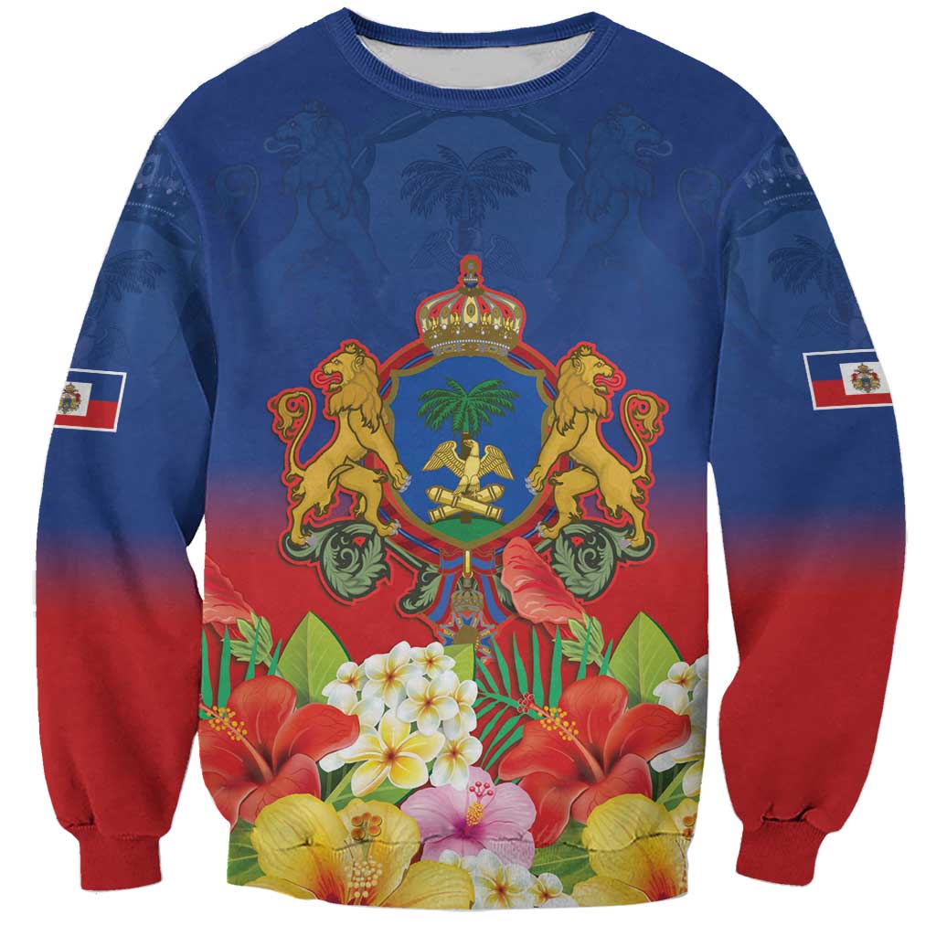 Second Empire of Haiti 1849-1859 Personalized Sweatshirt Tropical Hibiscus Flowers