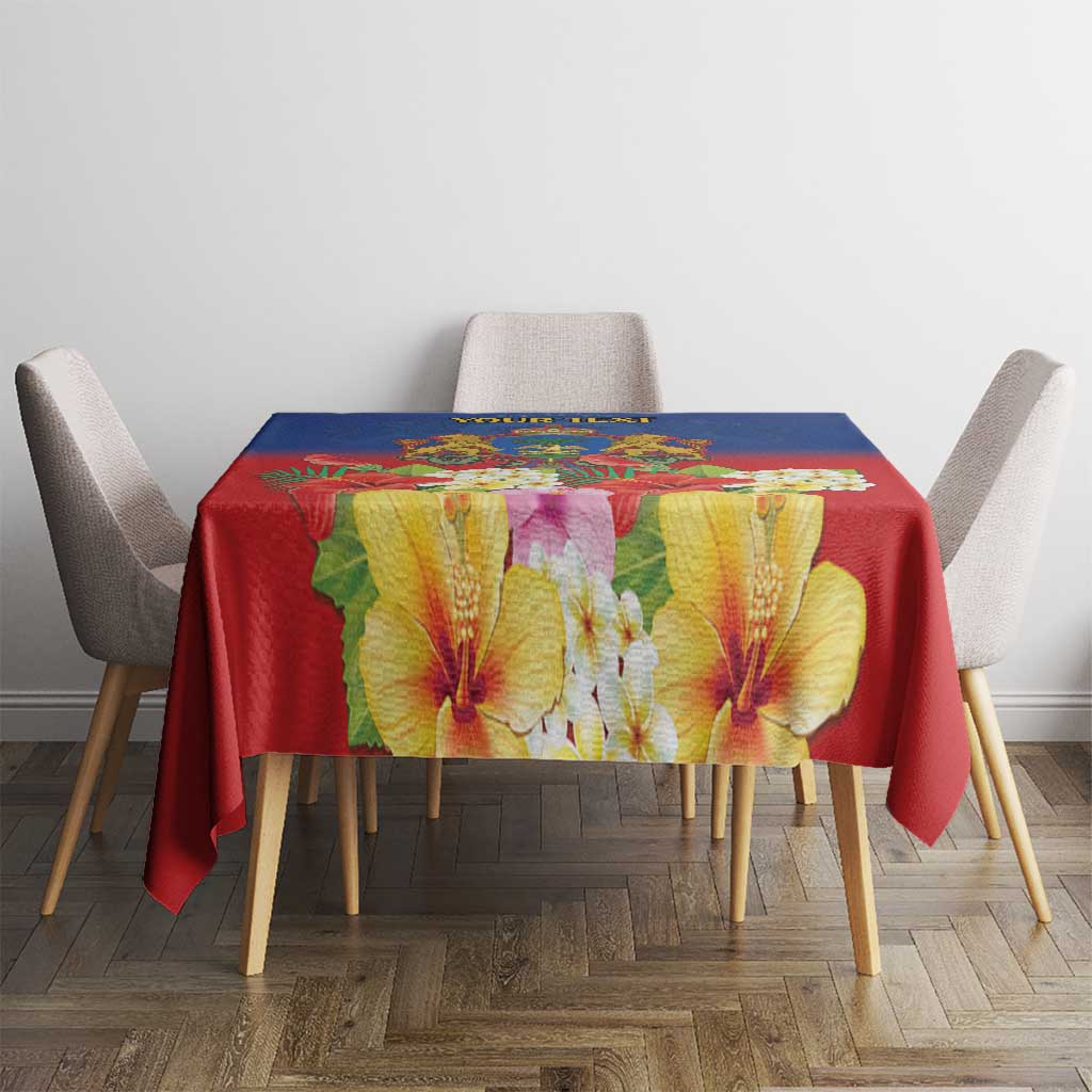 Second Empire of Haiti 1849-1859 Personalized Tablecloth Tropical Hibiscus Flowers