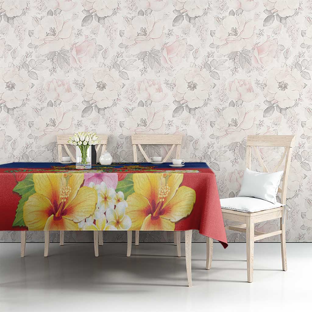 Second Empire of Haiti 1849-1859 Personalized Tablecloth Tropical Hibiscus Flowers