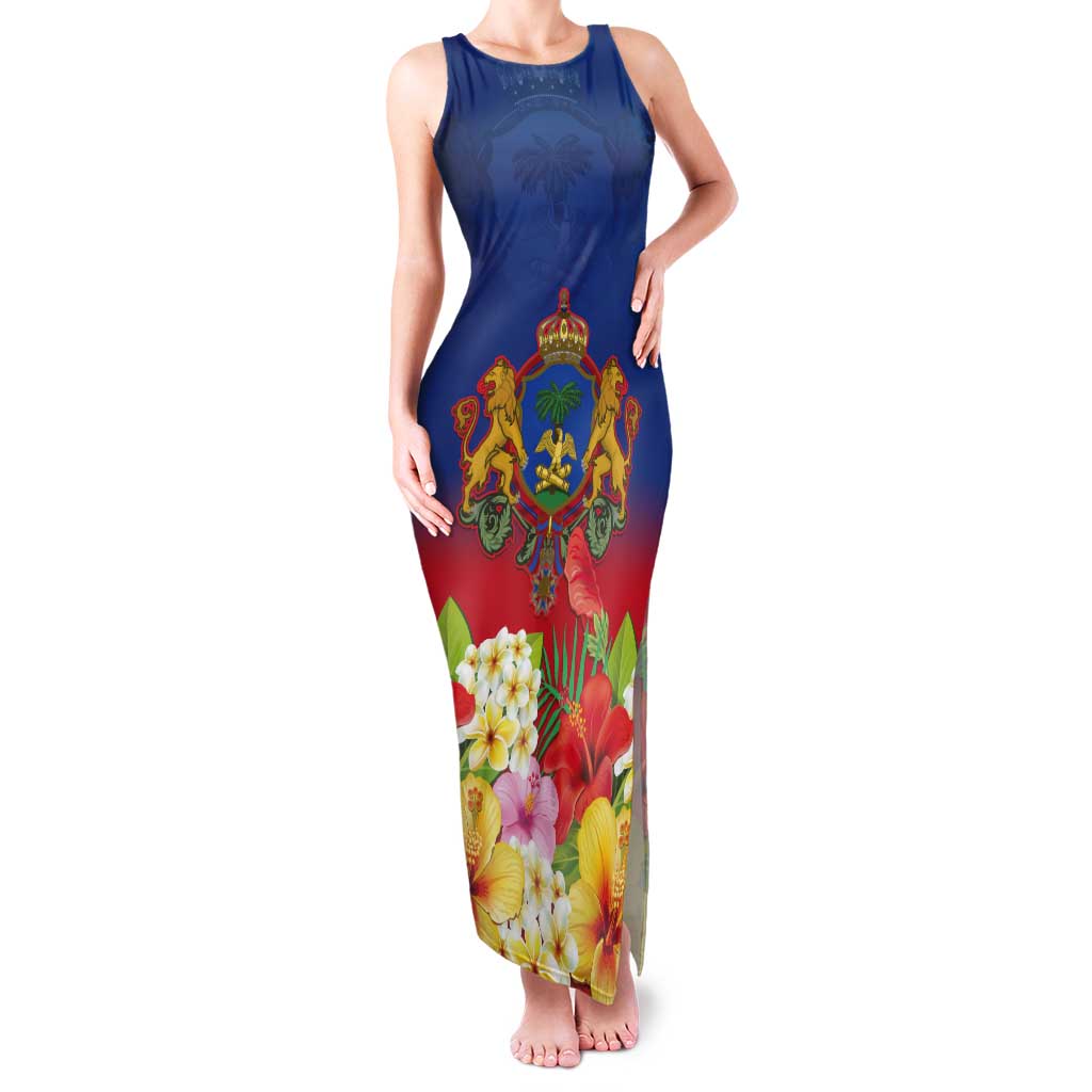 Second Empire of Haiti 1849-1859 Personalized Tank Maxi Dress Tropical Hibiscus Flowers