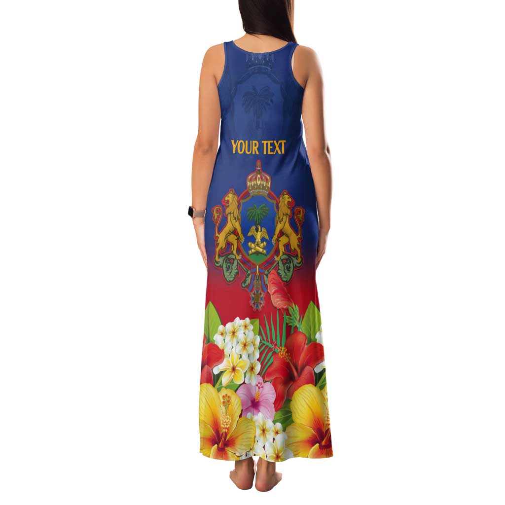 Second Empire of Haiti 1849-1859 Personalized Tank Maxi Dress Tropical Hibiscus Flowers