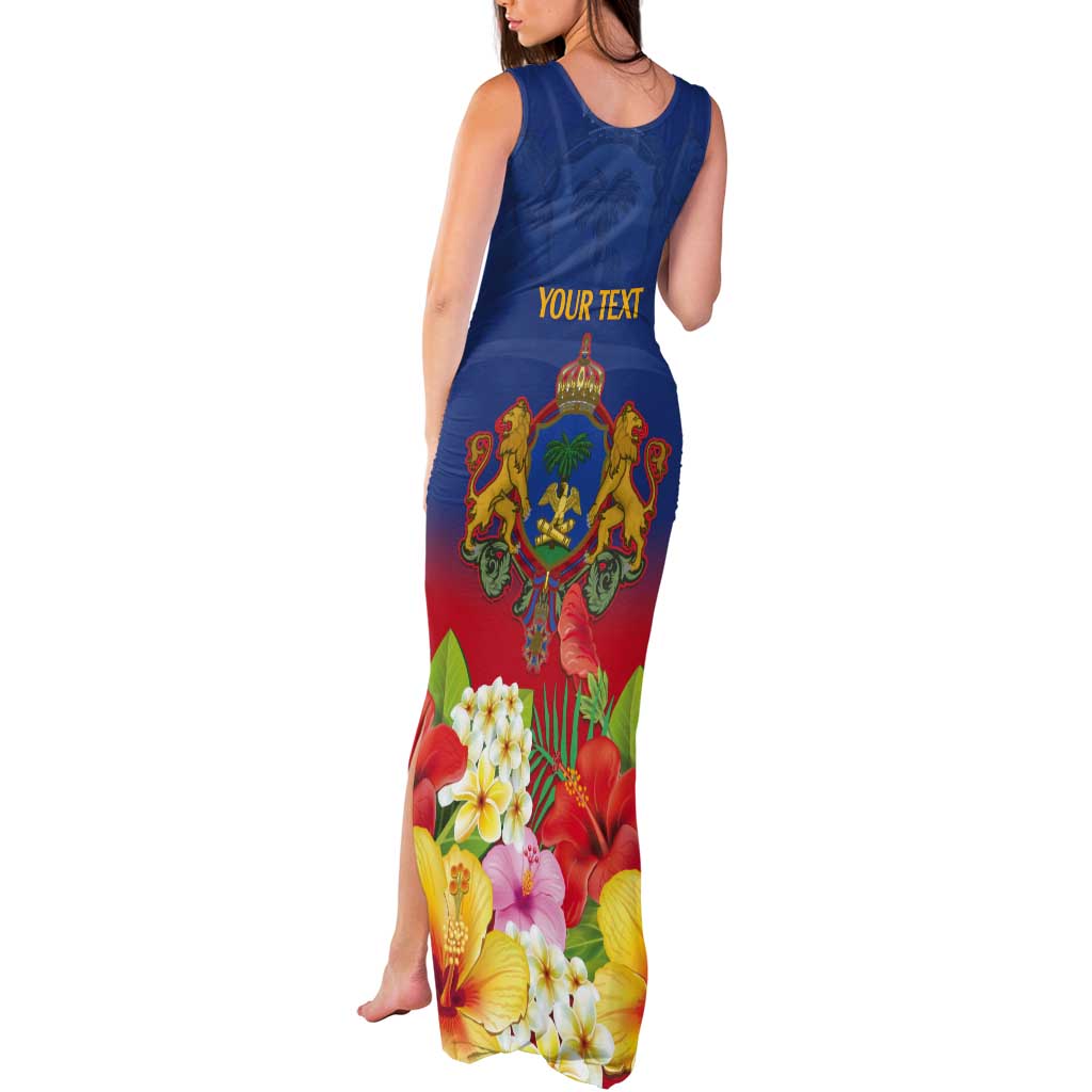 Second Empire of Haiti 1849-1859 Personalized Tank Maxi Dress Tropical Hibiscus Flowers