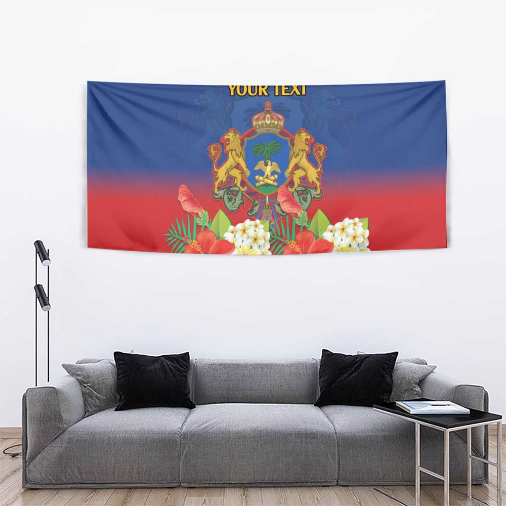 Second Empire of Haiti 1849-1859 Personalized Tapestry Tropical Hibiscus Flowers