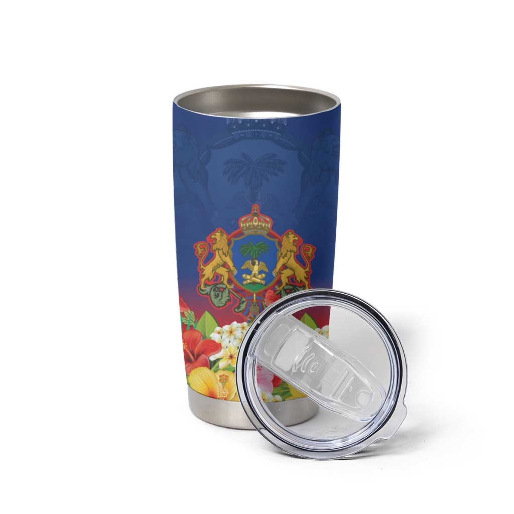 Second Empire of Haiti 1849-1859 Personalized Tumbler Cup Tropical Hibiscus Flowers