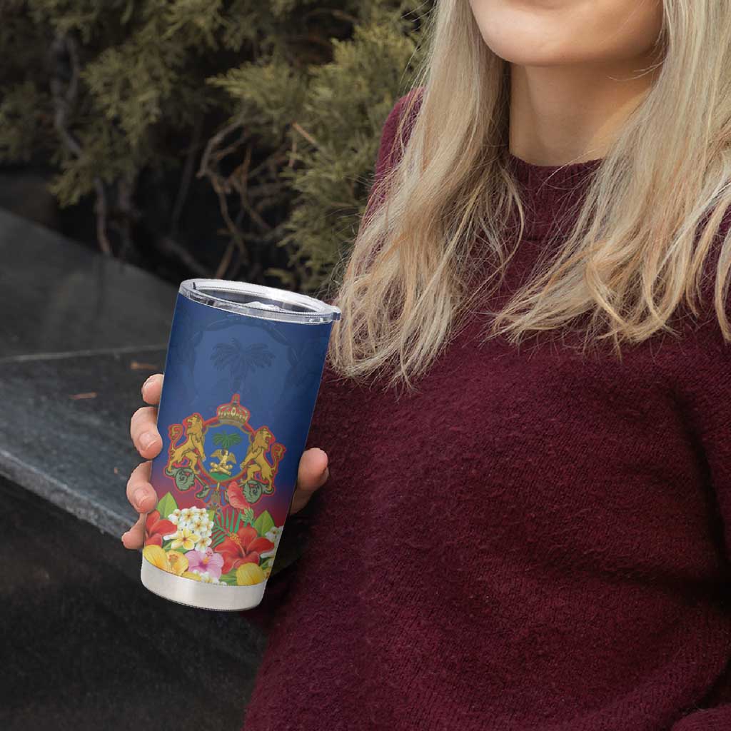 Second Empire of Haiti 1849-1859 Personalized Tumbler Cup Tropical Hibiscus Flowers