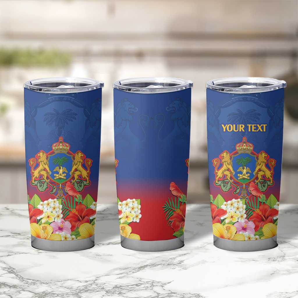 Second Empire of Haiti 1849-1859 Personalized Tumbler Cup Tropical Hibiscus Flowers