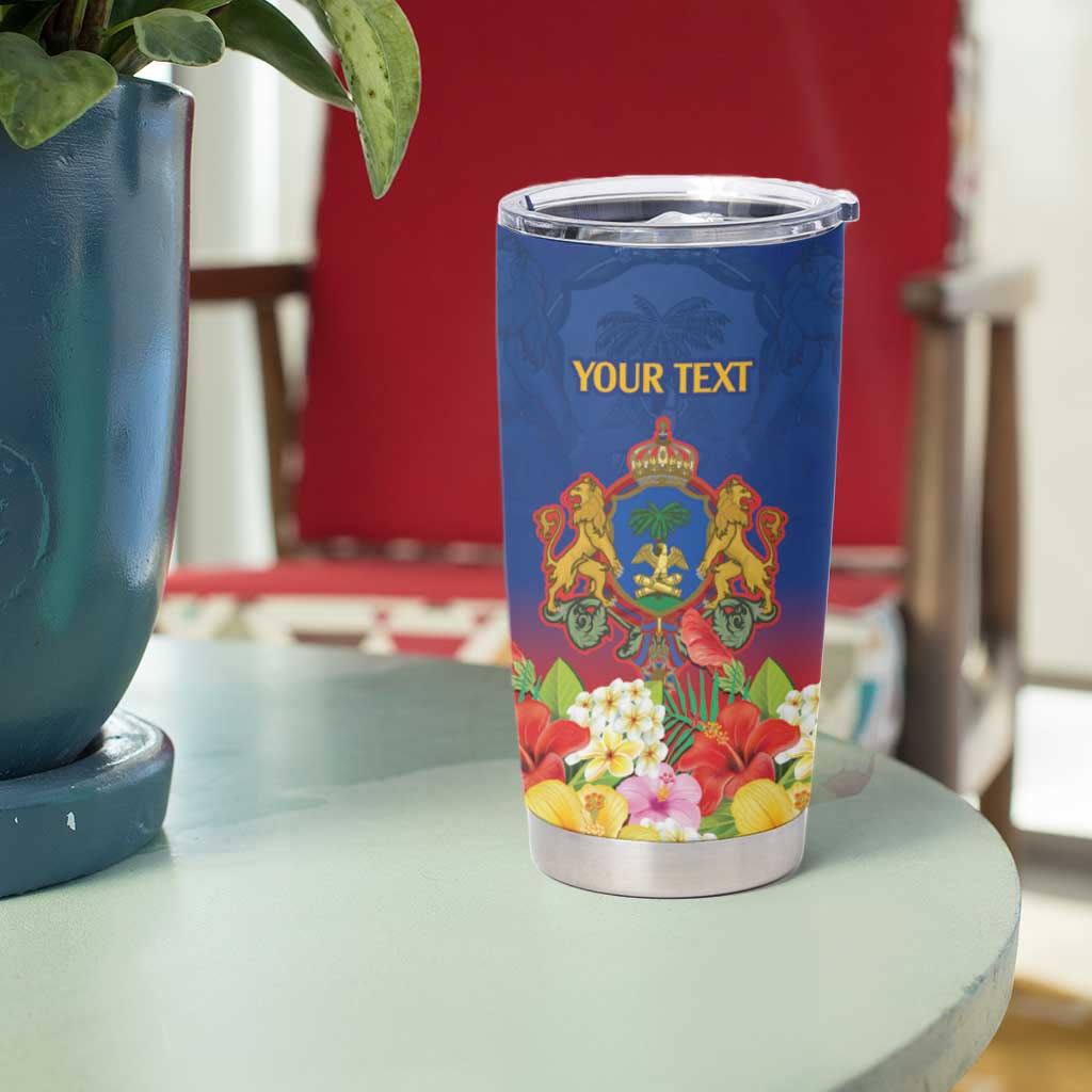 Second Empire of Haiti 1849-1859 Personalized Tumbler Cup Tropical Hibiscus Flowers