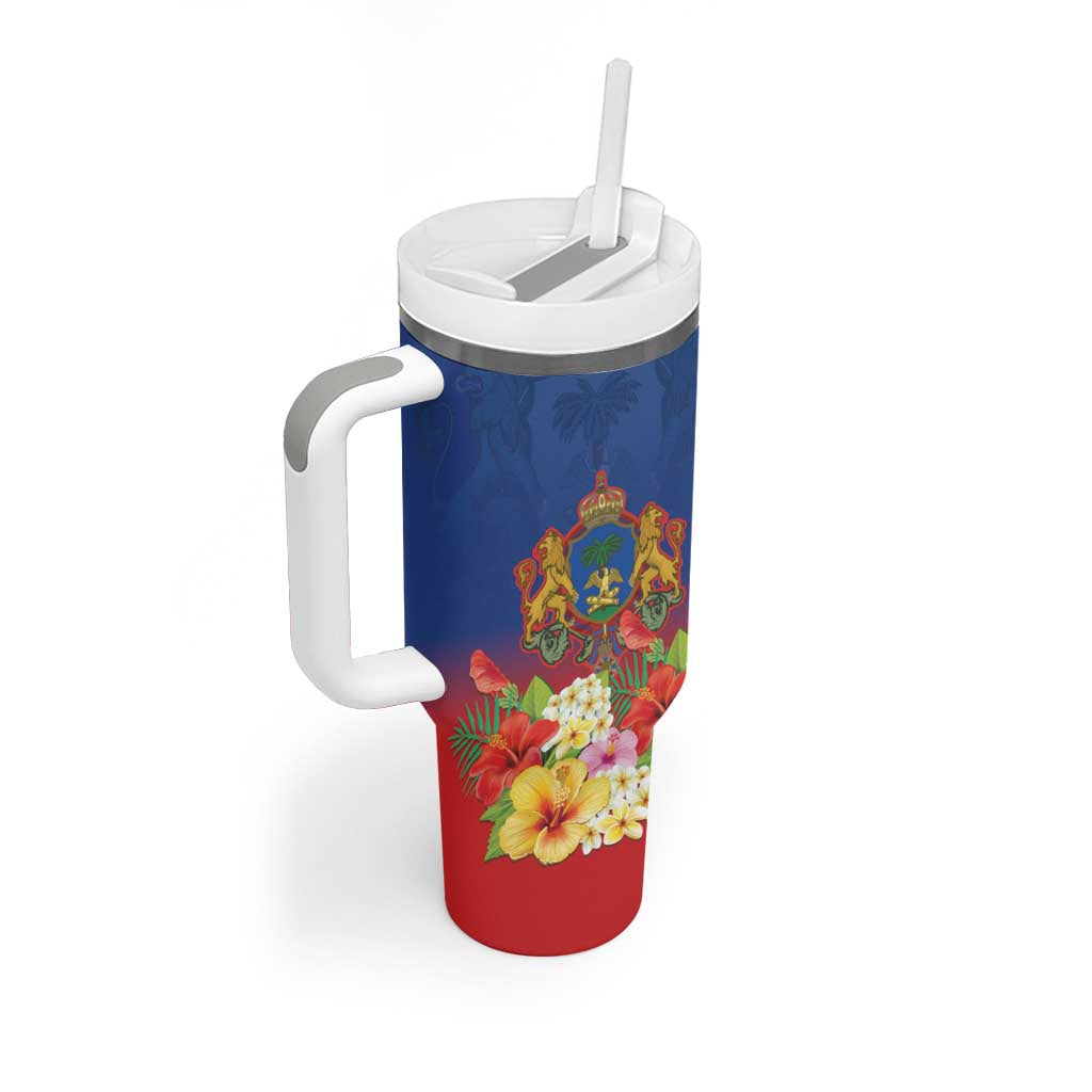 Second Empire of Haiti 1849-1859 Personalized Tumbler With Handle Tropical Hibiscus Flowers