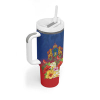Second Empire of Haiti 1849-1859 Personalized Tumbler With Handle Tropical Hibiscus Flowers