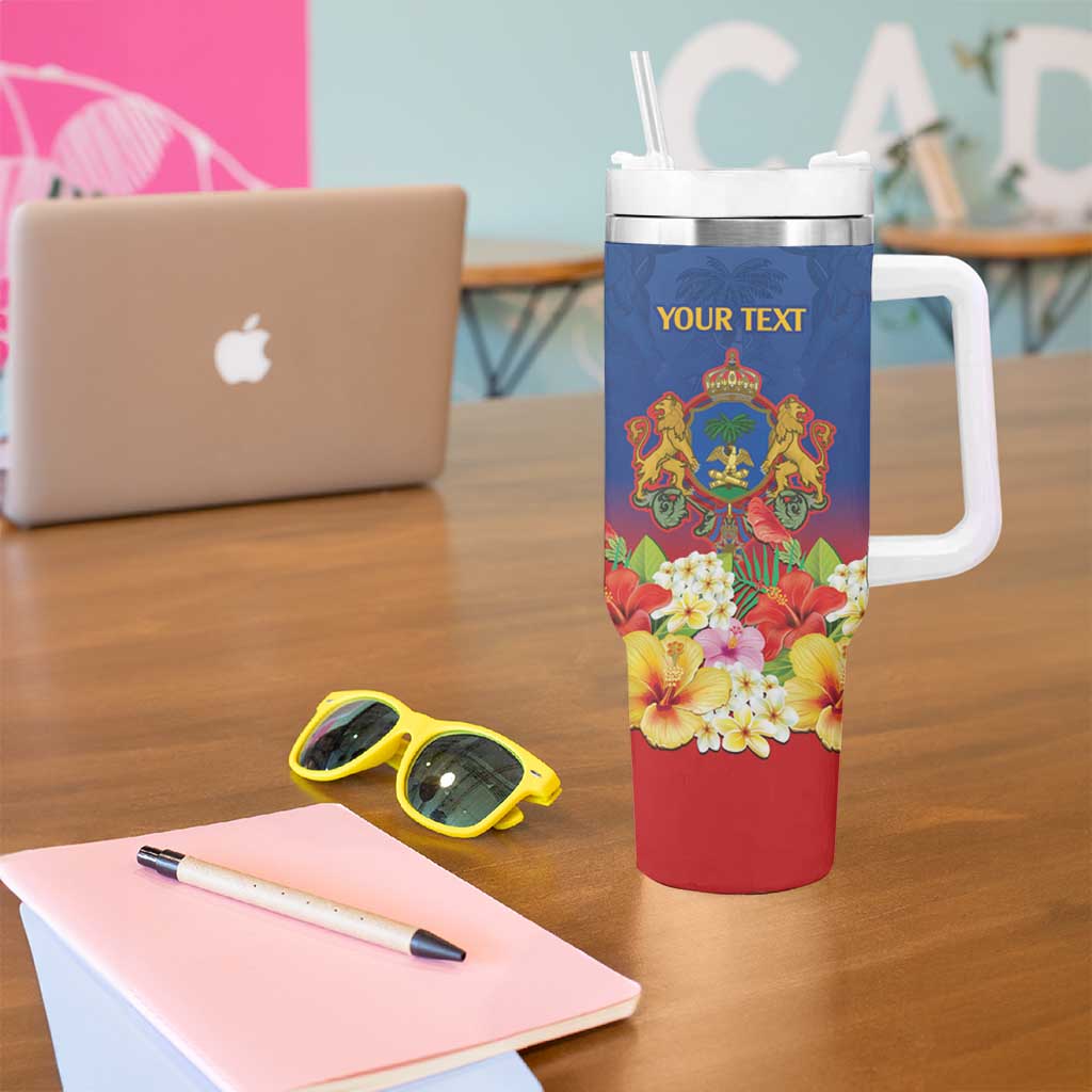 Second Empire of Haiti 1849-1859 Personalized Tumbler With Handle Tropical Hibiscus Flowers