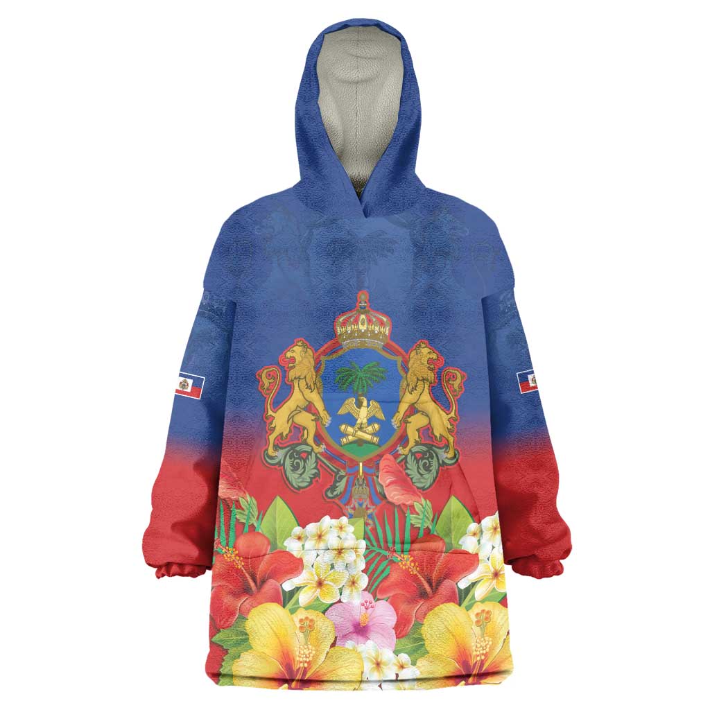 Second Empire of Haiti 1849-1859 Personalized Wearable Blanket Hoodie Tropical Hibiscus Flowers