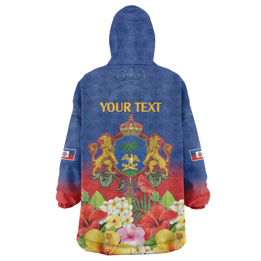Second Empire of Haiti 1849-1859 Personalized Wearable Blanket Hoodie Tropical Hibiscus Flowers