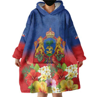 Second Empire of Haiti 1849-1859 Personalized Wearable Blanket Hoodie Tropical Hibiscus Flowers