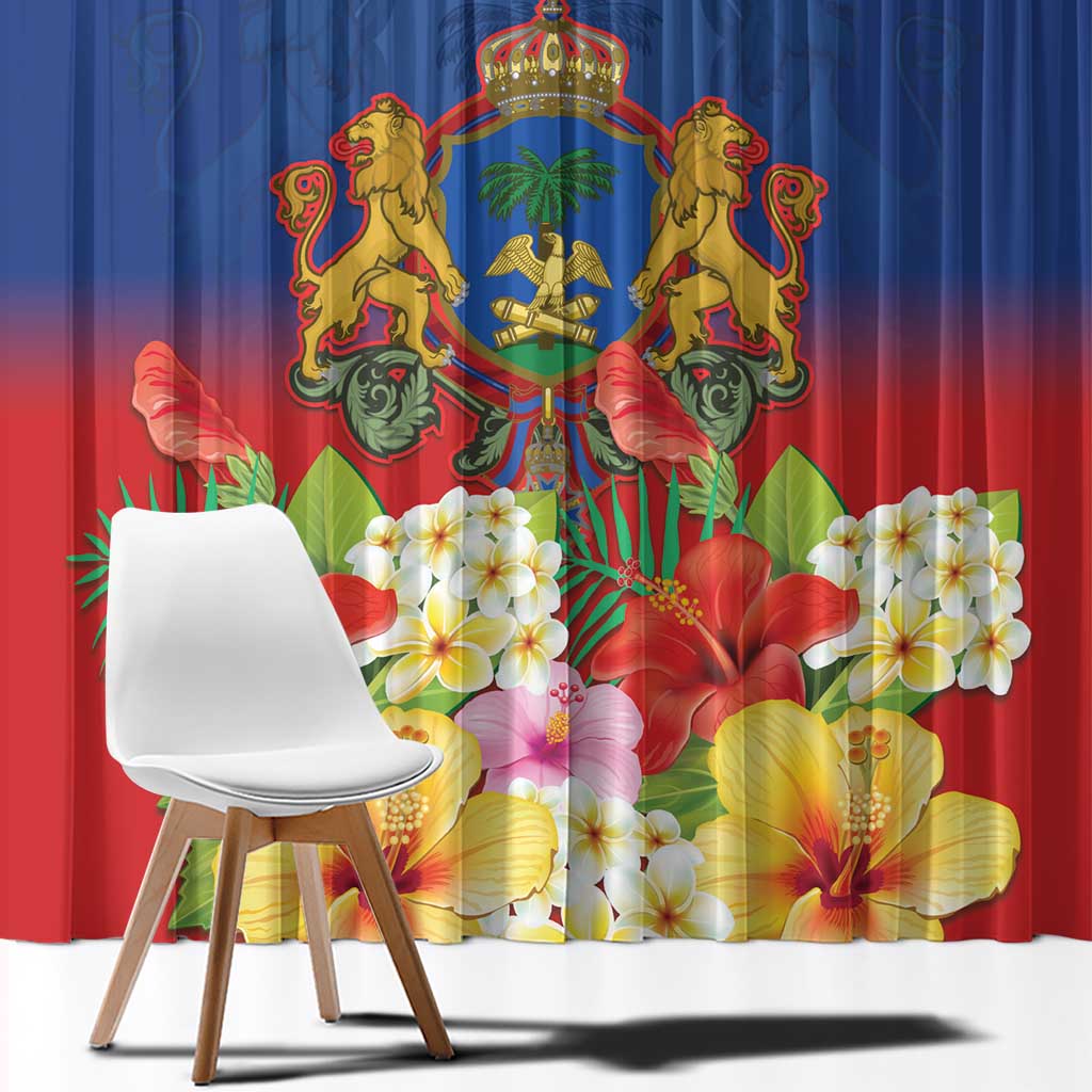Second Empire of Haiti 1849-1859 Personalized Window Curtain Tropical Hibiscus Flowers