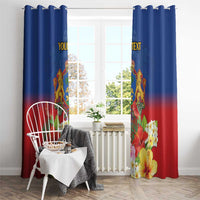 Second Empire of Haiti 1849-1859 Personalized Window Curtain Tropical Hibiscus Flowers