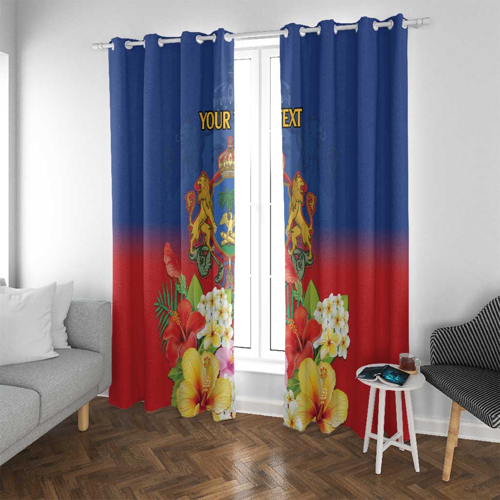 Second Empire of Haiti 1849-1859 Personalized Window Curtain Tropical Hibiscus Flowers