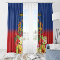 Second Empire of Haiti 1849-1859 Personalized Window Curtain Tropical Hibiscus Flowers