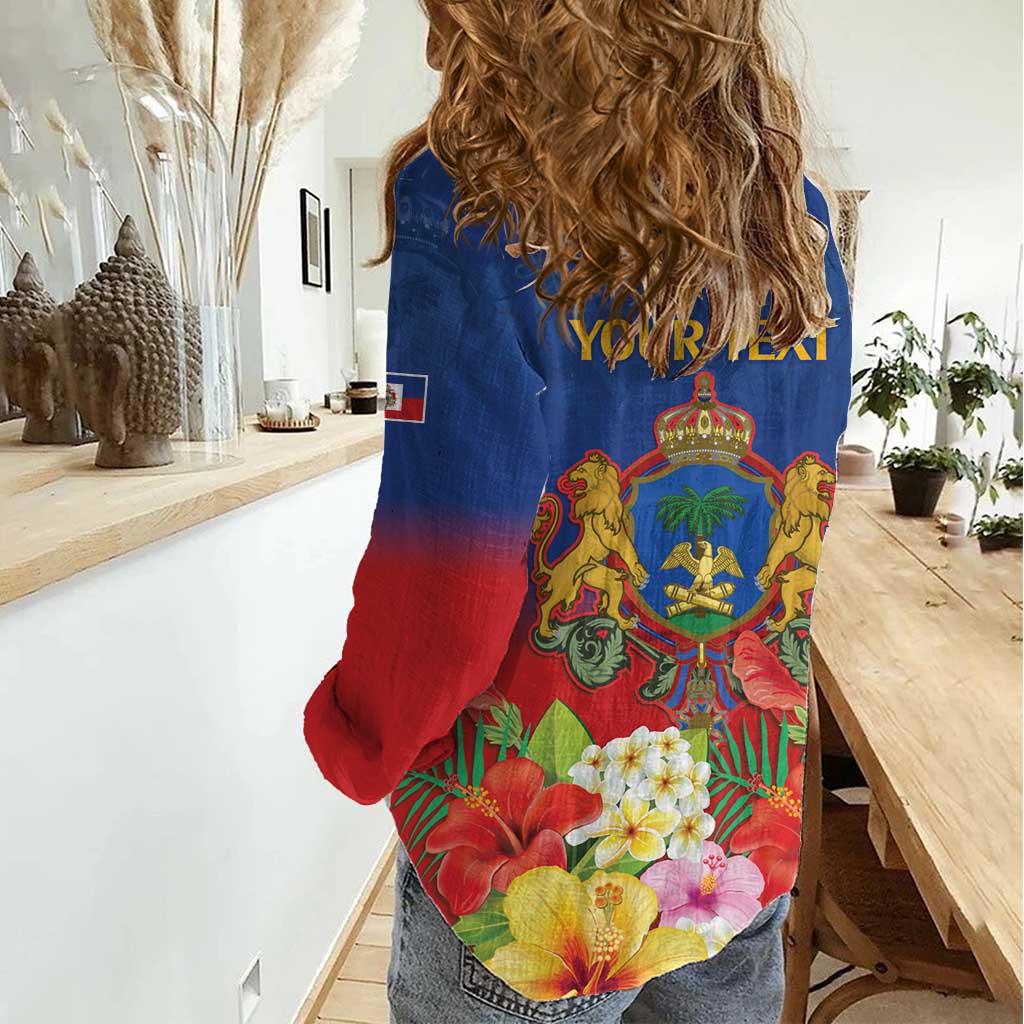 Second Empire of Haiti 1849-1859 Personalized Women Casual Shirt Tropical Hibiscus Flowers