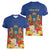 Second Empire of Haiti 1849-1859 Personalized Women V-Neck T-Shirt Tropical Hibiscus Flowers
