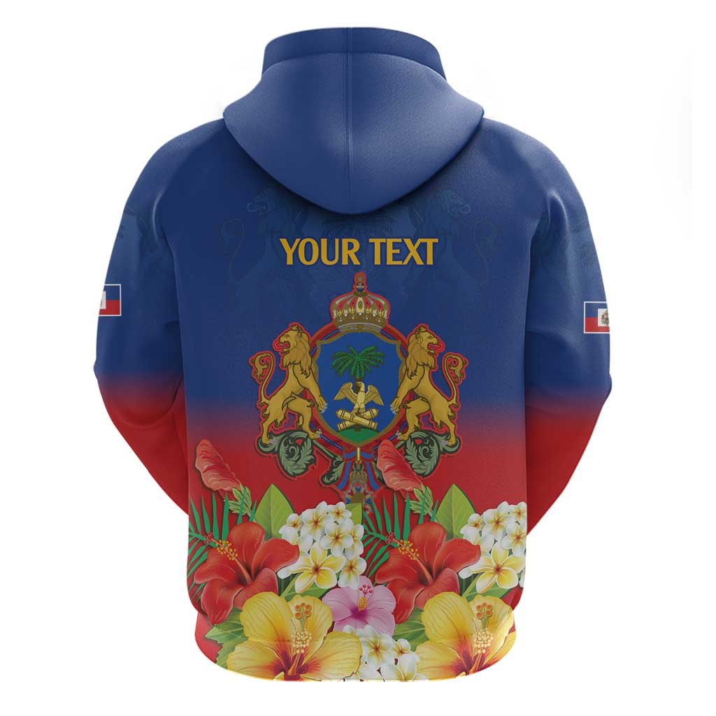 Second Empire of Haiti 1849-1859 Personalized Zip Hoodie Tropical Hibiscus Flowers