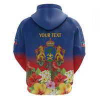 Second Empire of Haiti 1849-1859 Personalized Zip Hoodie Tropical Hibiscus Flowers