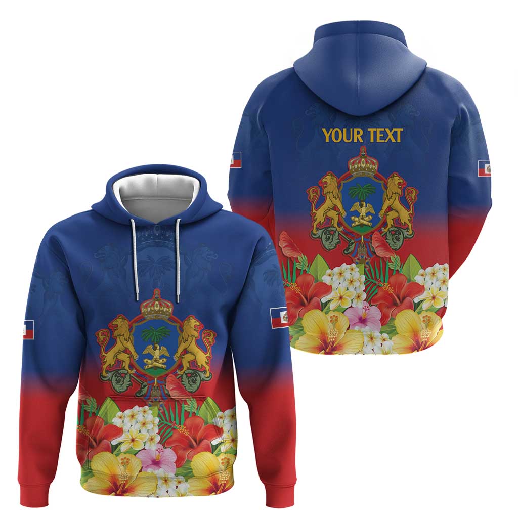 Second Empire of Haiti 1849-1859 Personalized Zip Hoodie Tropical Hibiscus Flowers