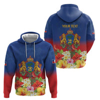 Second Empire of Haiti 1849-1859 Personalized Zip Hoodie Tropical Hibiscus Flowers