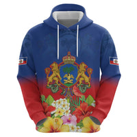 Second Empire of Haiti 1849-1859 Personalized Zip Hoodie Tropical Hibiscus Flowers