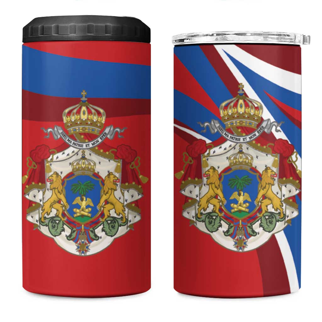 Second Empire of Haiti Personalized 4 in 1 Can Cooler Tumbler Imperial Flag of Haiti 1849-1859