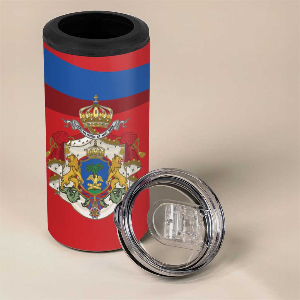 Second Empire of Haiti Personalized 4 in 1 Can Cooler Tumbler Imperial Flag of Haiti 1849-1859