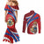 Second Empire of Haiti Personalized Couples Matching Mermaid Dress and Long Sleeve Button Shirt Imperial Flag of Haiti 1849-1859