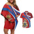 Second Empire of Haiti Personalized Couples Matching Off Shoulder Short Dress and Hawaiian Shirt Imperial Flag of Haiti 1849-1859