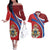 Second Empire of Haiti Personalized Couples Matching Off The Shoulder Long Sleeve Dress and Hawaiian Shirt Imperial Flag of Haiti 1849-1859