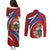 Second Empire of Haiti Personalized Couples Matching Puletasi and Long Sleeve Button Shirt Imperial Flag of Haiti 1849-1859