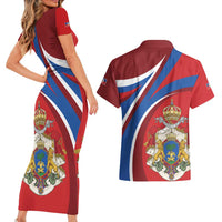 Second Empire of Haiti Personalized Couples Matching Short Sleeve Bodycon Dress and Hawaiian Shirt Imperial Flag of Haiti 1849-1859