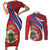 Second Empire of Haiti Personalized Couples Matching Short Sleeve Bodycon Dress and Long Sleeve Button Shirt Imperial Flag of Haiti 1849-1859
