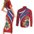 Second Empire of Haiti Personalized Couples Matching Short Sleeve Bodycon Dress and Long Sleeve Button Shirt Imperial Flag of Haiti 1849-1859