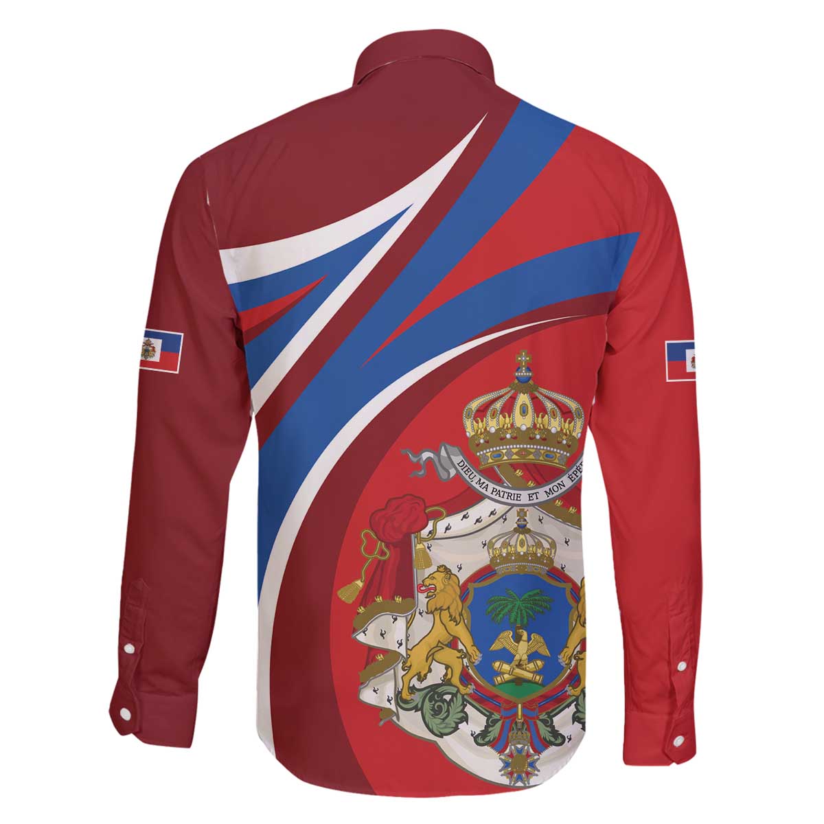 Second Empire of Haiti Personalized Family Matching Off The Shoulder Long Sleeve Dress and Hawaiian Shirt Imperial Flag of Haiti 1849-1859