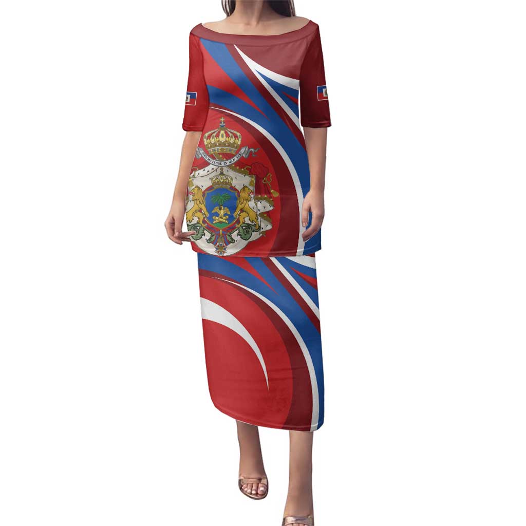 Second Empire of Haiti Personalized Family Matching Puletasi and Hawaiian Shirt Imperial Flag of Haiti 1849-1859