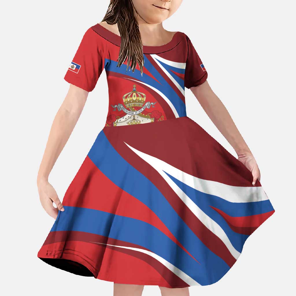 Second Empire of Haiti Personalized Family Matching Short Sleeve Bodycon Dress and Hawaiian Shirt Imperial Flag of Haiti 1849-1859