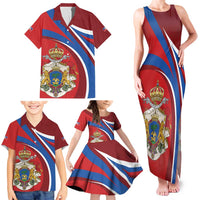 Second Empire of Haiti Personalized Family Matching Tank Maxi Dress and Hawaiian Shirt Imperial Flag of Haiti 1849-1859