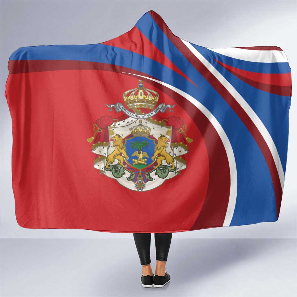 Second Empire of Haiti Personalized Hooded Blanket Imperial Flag of Haiti 1849-1859