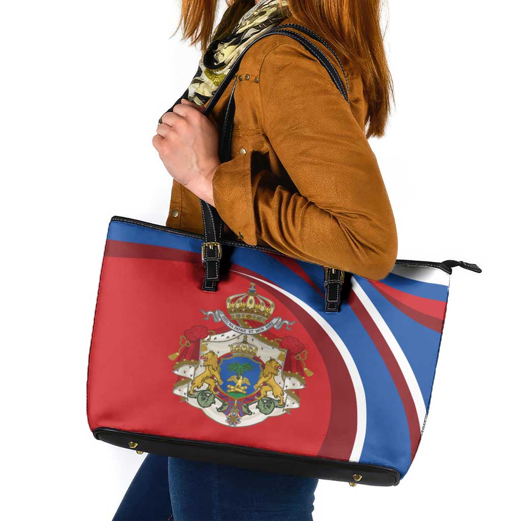 Second Empire of Haiti Personalized Leather Tote Bag Imperial Flag of Haiti 1849-1859