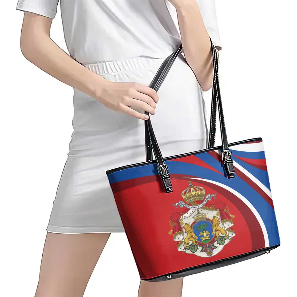 Second Empire of Haiti Personalized Leather Tote Bag Imperial Flag of Haiti 1849-1859