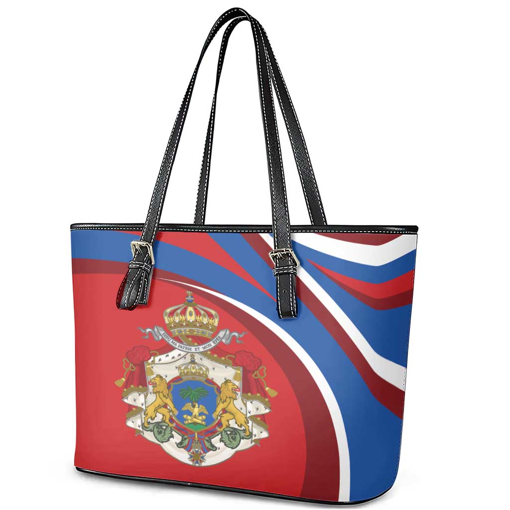 Second Empire of Haiti Personalized Leather Tote Bag Imperial Flag of Haiti 1849-1859