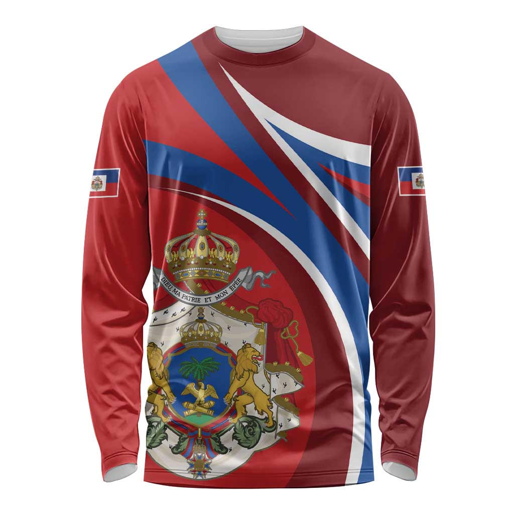 Second Empire of Haiti Personalized Long Sleeve Shirt Imperial Flag of Haiti 1849-1859