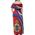 Second Empire of Haiti Personalized Off Shoulder Maxi Dress Imperial Flag of Haiti 1849-1859